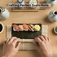 thumbnail image 5 of QMTWT Bamboo Rolling Mat for Sushi and Kimbap - Beginner-Friendly Bamboo Sushi Roller, Reusable Kitchen Mat for Rice and Veggie Rolls, Eco-Friendly Bamboo Placemat for Asian Cuisine Prep, 5 of 9