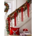 thumbnail image 4 of TETOU 6pcs Christmas Garland Swag Bow,23.5x15.5 Inch Rustic Vintage Large Xmas Staircase Wreath Bows for Christmas Tree Staircase Indoor Outdoor Decorations(Red), 4 of 10