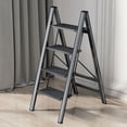 thumbnail image 1 of Multi-functional Small Ladder Household Folding Ladder Stool Storage Flower Rack Thickened Aluminum Alloy Herringbone Ladder Three-step Lightweight Stair, 1 of 5