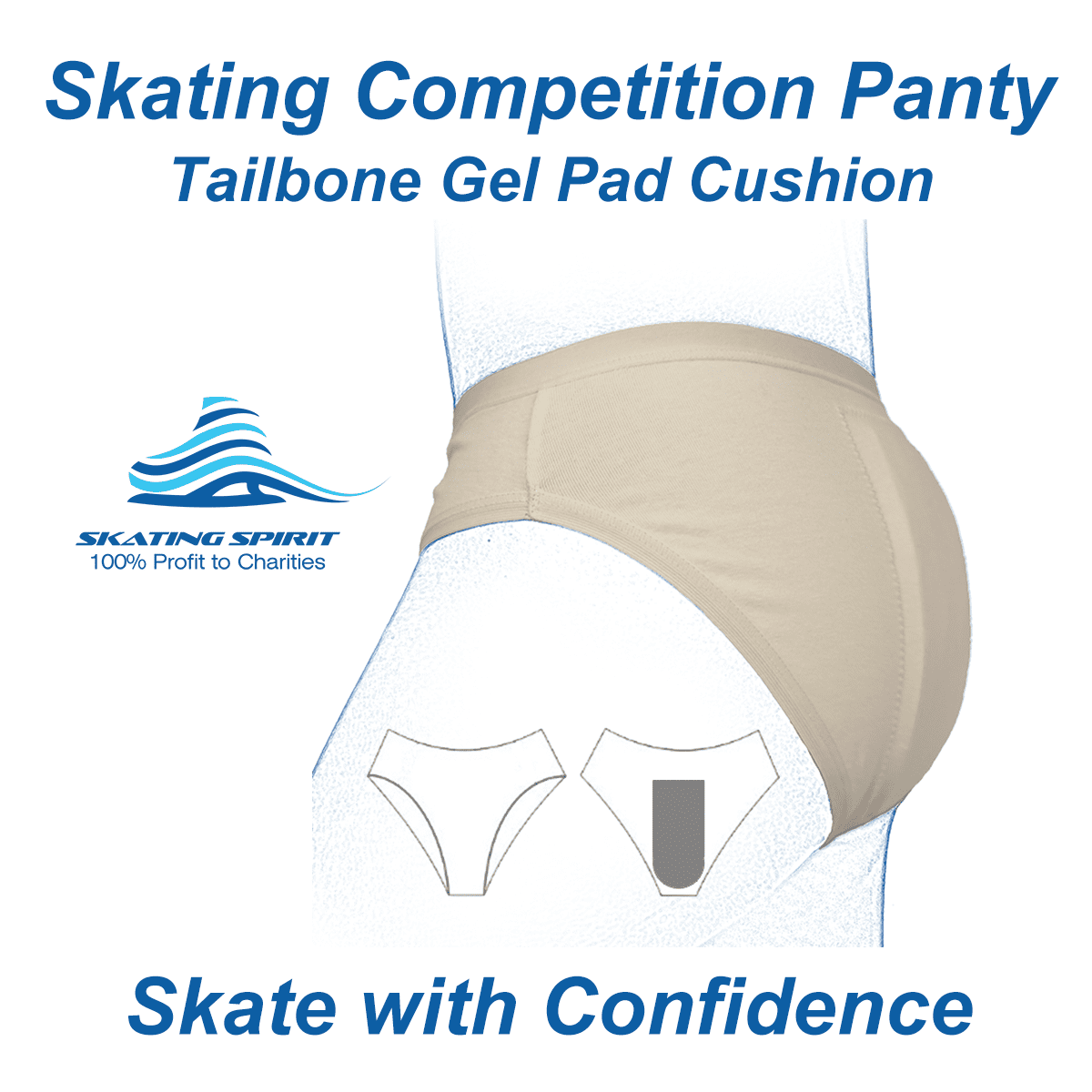 Padded Figure Skating Competition Underskirt Shorts Panties Gel Pad
