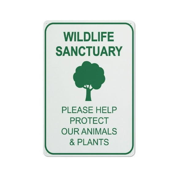 Wildlife Sanctuary Sign Outdoor Signs Aluminum 12X8 Inch Uv Ink Printed For House And Business