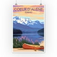 thumbnail image 3 of Coeur d'Alene, Idaho, Lake Scene and Canoe (12x18 Wall Art Poster, Room Decor), 3 of 3