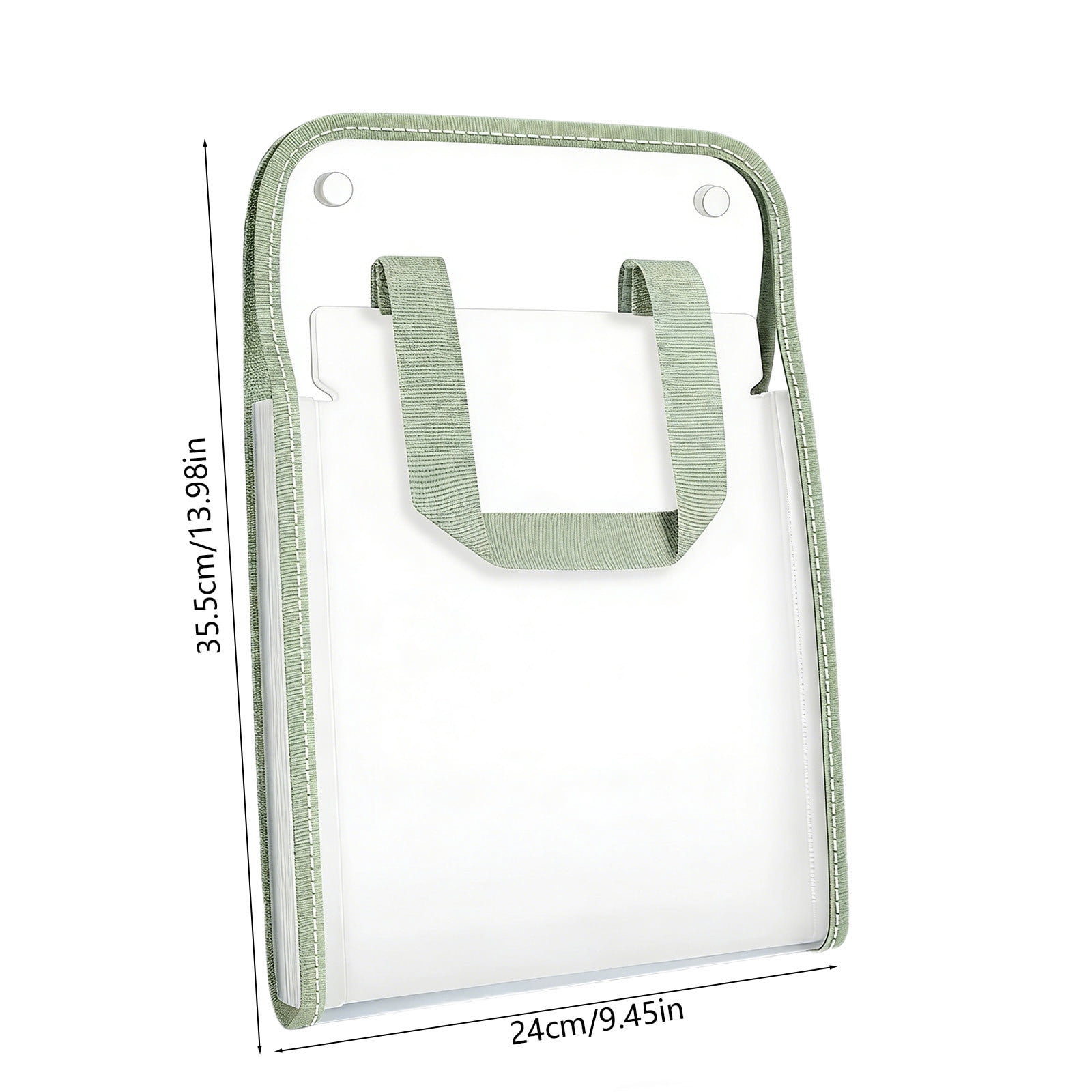 Accordion File Organizer with 13 Pockets for Documents, Expandable PVC Folder for School Papers, Office Files, and Exam Storage, Green, by IHXORA