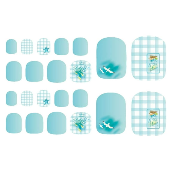 Mcolor Summer Toe Nail Polish Stickers Full Nail Wraps for Women Self Adhesive Nail Polish Strips for Toes Gel Nail Strips Toenail Manicure Sticker