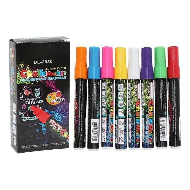 8 pcs Chalk Markers 8 Colors Bright Vivid Erasable Easy Removal Wide Application Chalkboard Markers