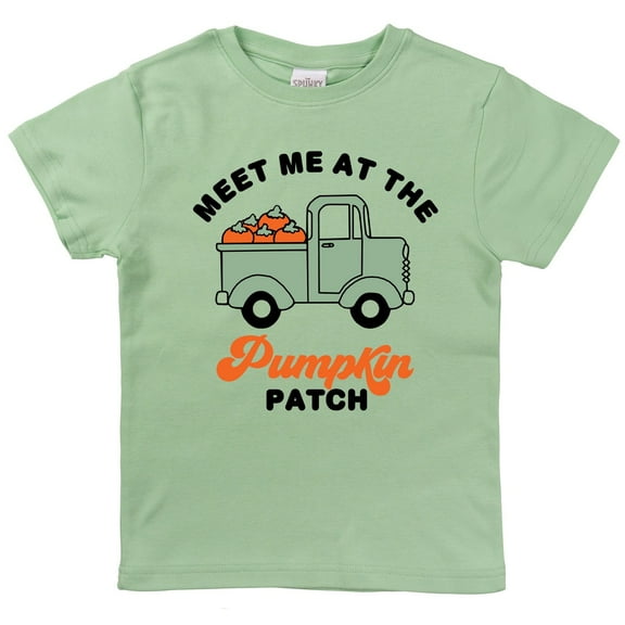 Spunky Stork Boys Pumpkin Patch Truck Organic Cotton Halloween Top, Sizes Newborn to 16