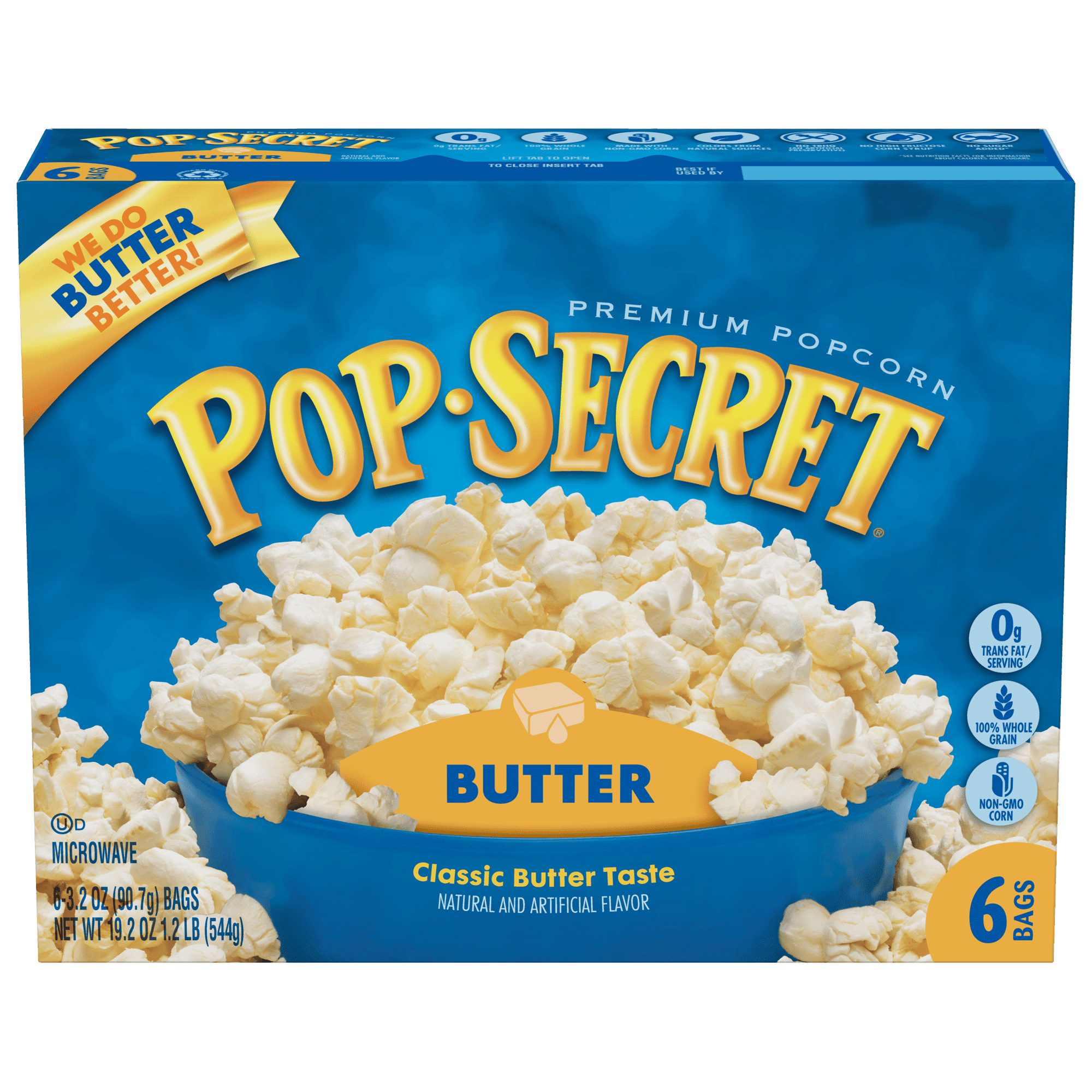 (2 Pack) Pop Secret Microwave Popcorn, Butter, 3.2 Oz, 6 Ct - Walmart.com