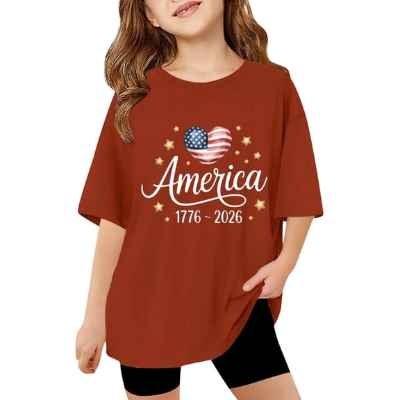 ZXLBBD Stylish Letter Graphic Print T Shirts for Girls and Boys Short Sleeve Cozy Trendy Outdoor Tee Top Comfort Soft Summer Dailywear