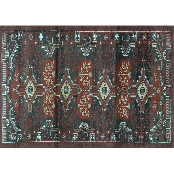 Ahgly Company Indoor Rectangle Persian Light Blue Traditional Area Rugs, 8' x 12'