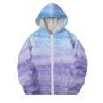 thumbnail image 5 of 50% Off Clear! 4-12Years Toddler Kids Boys Girls Fashion Cute Gradient Print Long Sleeve Pocket Zipper Hoodies Coat Purple 5 Years, 5 of 6