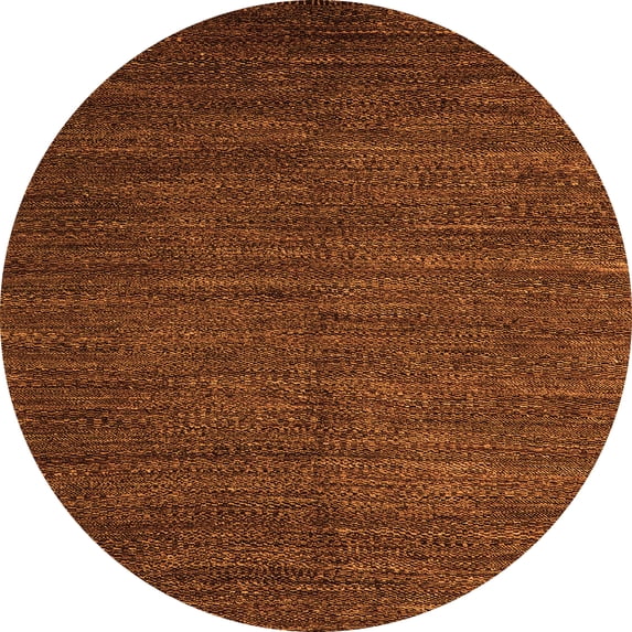 Ahgly Company Machine Washable Indoor Round Abstract Orange Modern Area Rugs, 4' Round