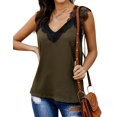 thumbnail image 1 of Women Crochet Lace Spliced Sleeveless Vest V Neck Cami Tops, 1 of 5