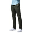 thumbnail image 1 of Pantalones casual ajustados para hombre de corte recto en verde ejército, 1 of 6