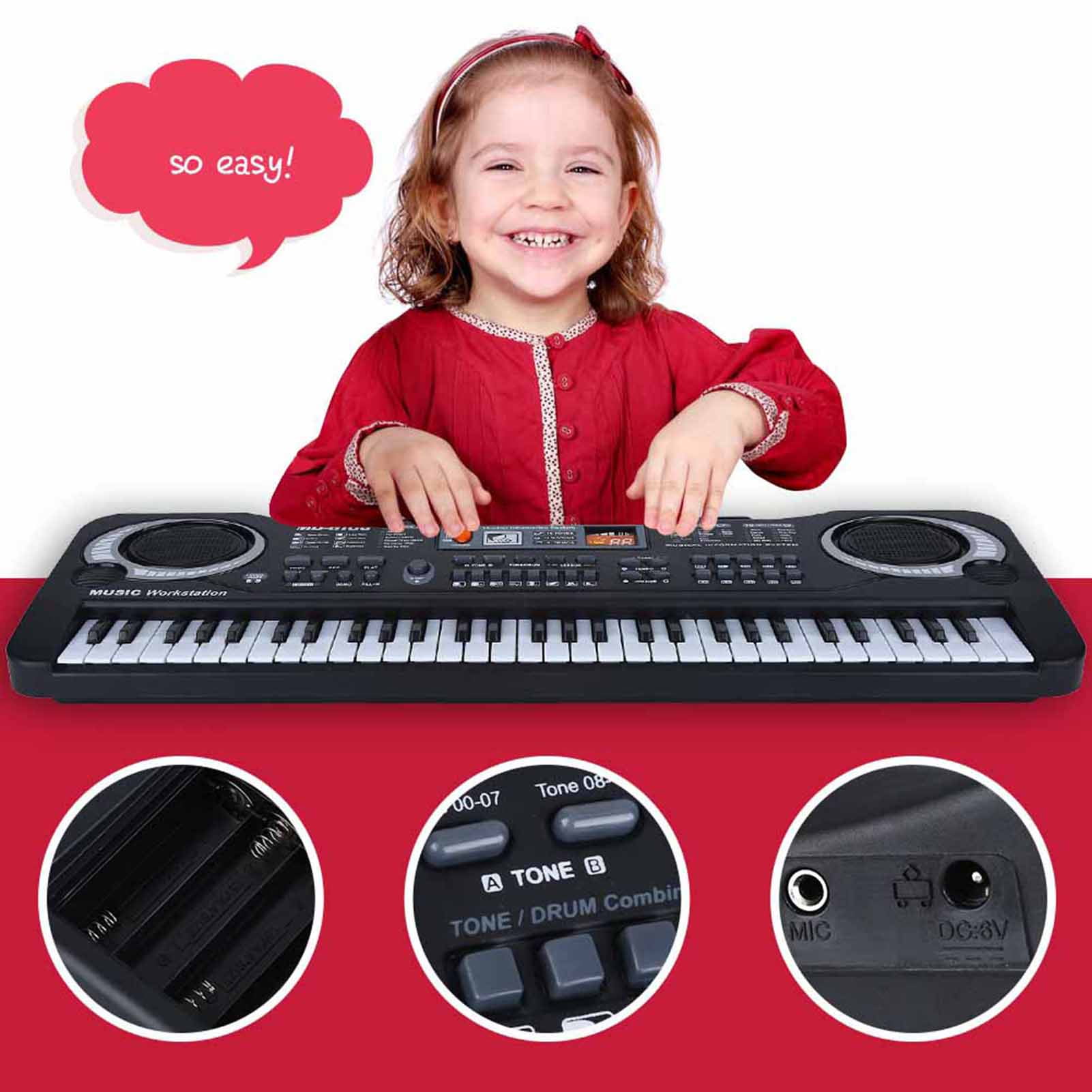 Electric Digital Piano, Keyboard Electric Piano, Electric Piano, Electric 61 Key Piano Keyboard For Adults For Kids
