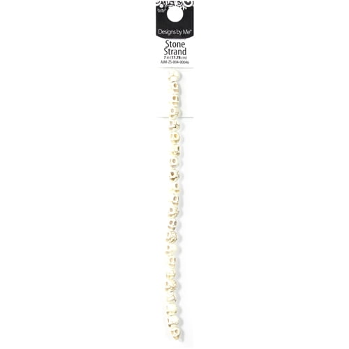 Blue Moon Beads White Stone Skull Bead Strand for Jewelry Making, 7 inches