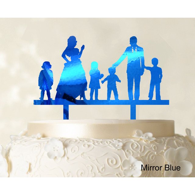 Personalized Family Cake Topper Custom Silhouette Wedding Cake Topper Cake Decorations Option Available 6-7 Inches Wide