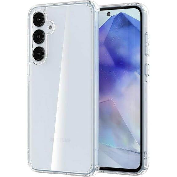 Case for Samsung Galaxy A55 5G, Crystal Clear Hard Cover Soft TPU Bumper Shockproof Rugged Phone Case for Galaxy A55 - Transparent