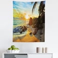 thumbnail image 1 of Beach Tapestry, Exotic Ocean Scenery of Tropical Island Sunset Wild Nature Rocks and Sands, Fabric Wall Hanging Decor for Bedroom Living Room Dorm, 5 Sizes, Apricot Multicolor, by Ambesonne, 1 of 1