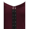thumbnail image 5 of DYMADE Women Plus Size Halloween Costume Gothic Dark Splice Irregular Long Sleeve Square Neck Dress, 5 of 5