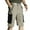 Khaki, variant on Knee Length Shorts Men Cargo Khaki Stretch Solid 9 Inch Vacation Black Mens Shorts L