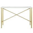 thumbnail image 3 of Evelyn&Zoe Braxton 46" Wide Rectangular Console Table with Faux Marble Top, Gold, 3 of 9