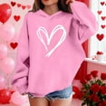 thumbnail image 4 of Girl Hoodies Sweatshirt Valentines Day Heart Print Hooded Girls Long Sleeve Pullover Sweatshirt Kids Oversized Hoodies Tops Sweatshirt Dress Girl Hoodies 4Y, 4 of 8