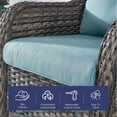 thumbnail image 2 of Gymojoy Outdoor 4-Piece Deep Seat Cushion Set, 22 x 25, Water Repellant, Fade Resistant, Deep Seat Bottom and Back Cushion for Swivel Chair, Sofa, and Couch,Baby Blue, 2 of 7