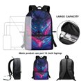 thumbnail image 6 of Uourmeti Lightning Wolf Smooth Zipper Backpack, 17 Inch Durable Fabric Everyday Backpack Large Capacity School Backpack for Adults, 6 of 6