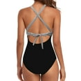 thumbnail image 5 of BERANMEY Sexy Tummy Control One Piece Swimsuit for Women Deep V Neck Cutout Swimsuits with Crisscross Back Straps Slimming High Waisted Bathing Suit Size S-2XL, 5 of 5
