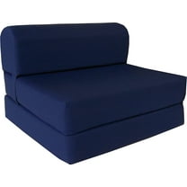 Navy Blue Sleeper Chair Folding Foam Bed, Studio Guest Beds, Sofa, High Density Foam 1.8 lb, 70 x 36 x 6