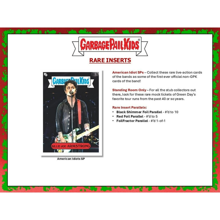 2024 Topps Garbage Pail Kids Battle Of The Bands: Green Day Hobby