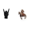 thumbnail image 1 of Estatua del gesto de la roca,Estatuas y figuras de dedos con gestos de música rock,Letrero de escritorio Home Knight,Adorno de caballero acrílico 2D para estantería de manualidades,Letrero, 1 of 8