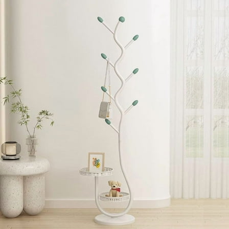 Entryway Organizer with Marble Top - Heavy-Duty Coat Rack & Tray Stand - Space-Saving for Living Room & Bedroom"