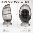 thumbnail image 4 of Wicker Egg Chair With Cushion (Silver Cloud - Brown Base), 4 of 4