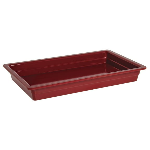 HUBERT® Cold Food Bar Pan Full Size Red Melamine - 20 3/4" L x 12 3/4" W x 2 1/2" H