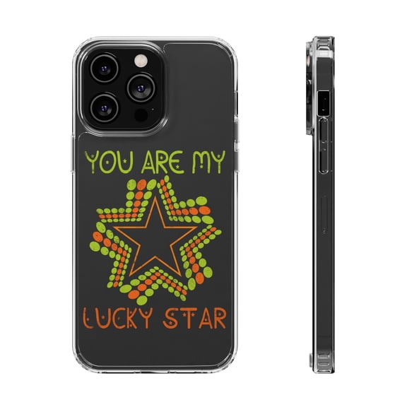 DistinctInk Clear Case for Apple iPhone 15 PRO (6.1" Screen) - You Are My Lucky Star