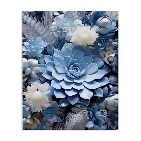 Stupell Industries Contemporary Blue Varied Succulents Canvas Art, 16 x 20, by RB