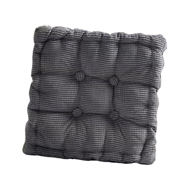 Cojín cuadrado con forma de galleta, sencillo, para sofá, oficina y sala de estar. Gris oscuro