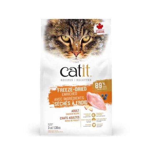 Catit Recipes Freeze-Dried Enriched Adult Dry Cat Food, Chicken Recipe, 1.36kg (3lb)