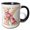 Black/White, variant on 3drose, Pretty Pink Peony Floral Monogram Initial K, 11oz Two-tone Green Mug