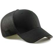 Flexfit Fitted Mesh Big Trucker Hat (Navy)