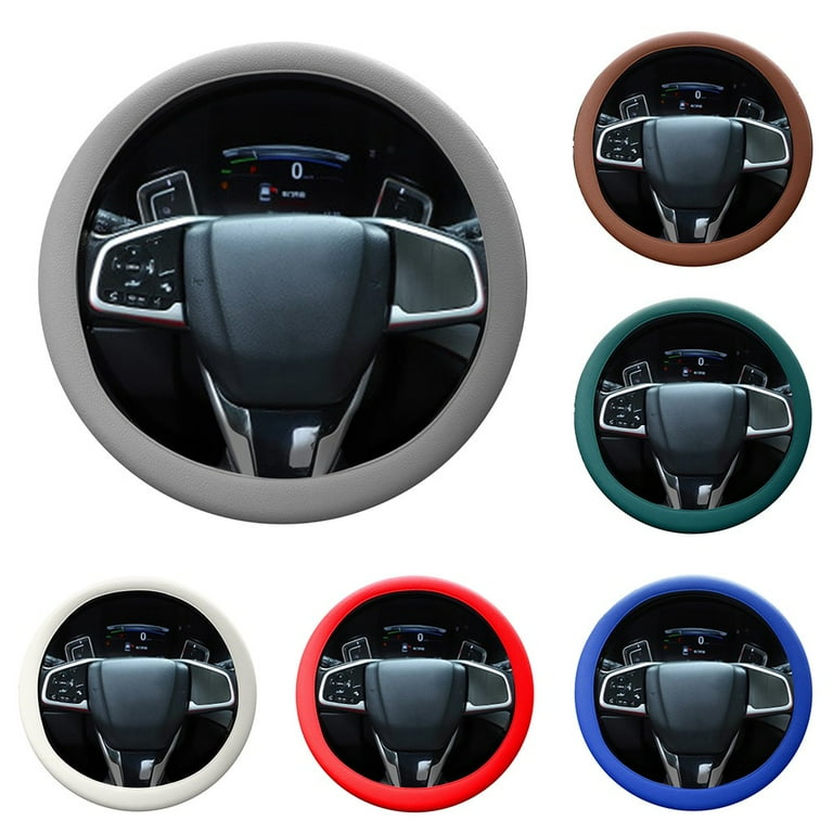 SUNFEX Auto Car Silicone Steering Wheel Cover Non Slip Thin Grip Grey For 13 16.5 Inch Walmart