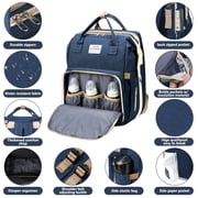 Diaper Bag Backpack, Novashion Multifunction 3 in 1 Waterproof Travel Back Pack, Baby Changing Bags with Changing Pad, Stroller Straps, Unisex, Blue