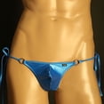 thumbnail image 3 of Tanga de hombre de seda de hielo, anillo de acero elástico, cinturón largo y delgado, cintura baja, sexy, bolsa convexa en U, pantalones T para hombre, cintura ajustable, 3 of 6