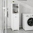 thumbnail image 3 of IVV Tall Bathroom Cabinet with Laundry Hamper Basket, Tilt-Out Laundry Sorter Cabinet with Upper Storage Shelves and Storage Drawer, 15.75"L x 13.78"W x 55.12"H, White, 3 of 9