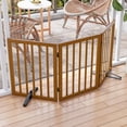 thumbnail image 7 of Semiocthome Foldable Dog Gate Bamboo Extra Wide Pet Gate with 2 Metal Stand for Indoor,Walnut,55"W, 7 of 7