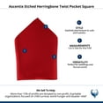 thumbnail image 4 of Ascentix Etched Herringbone Twist Pocket Square, 4 of 4