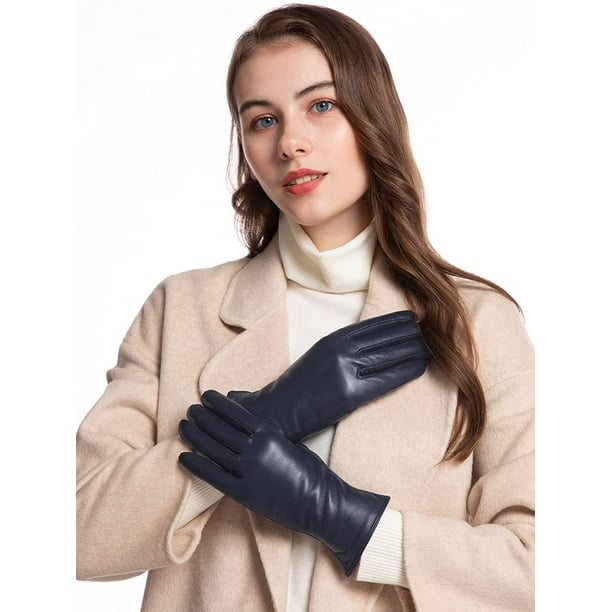 Ladies leather 2024 driving gloves