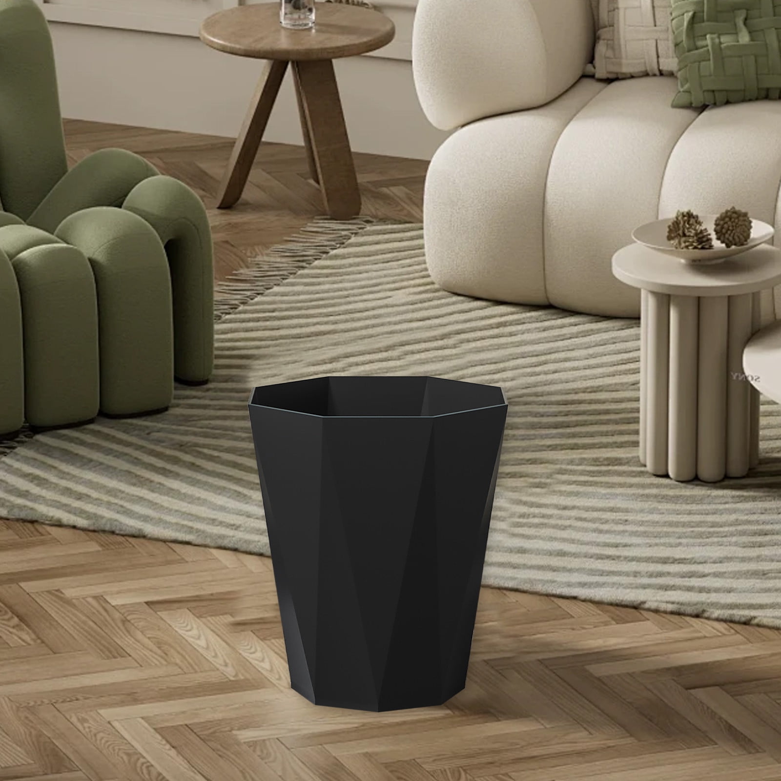4 Gallon Small Trash Cans Plastic Flexible Small Waste Basket Garbage Can for Bathrooms, Laundry Room, Kitchens, Offices, Kids Rooms, Dorms Wide Mouth Uncovered Easy to Clean