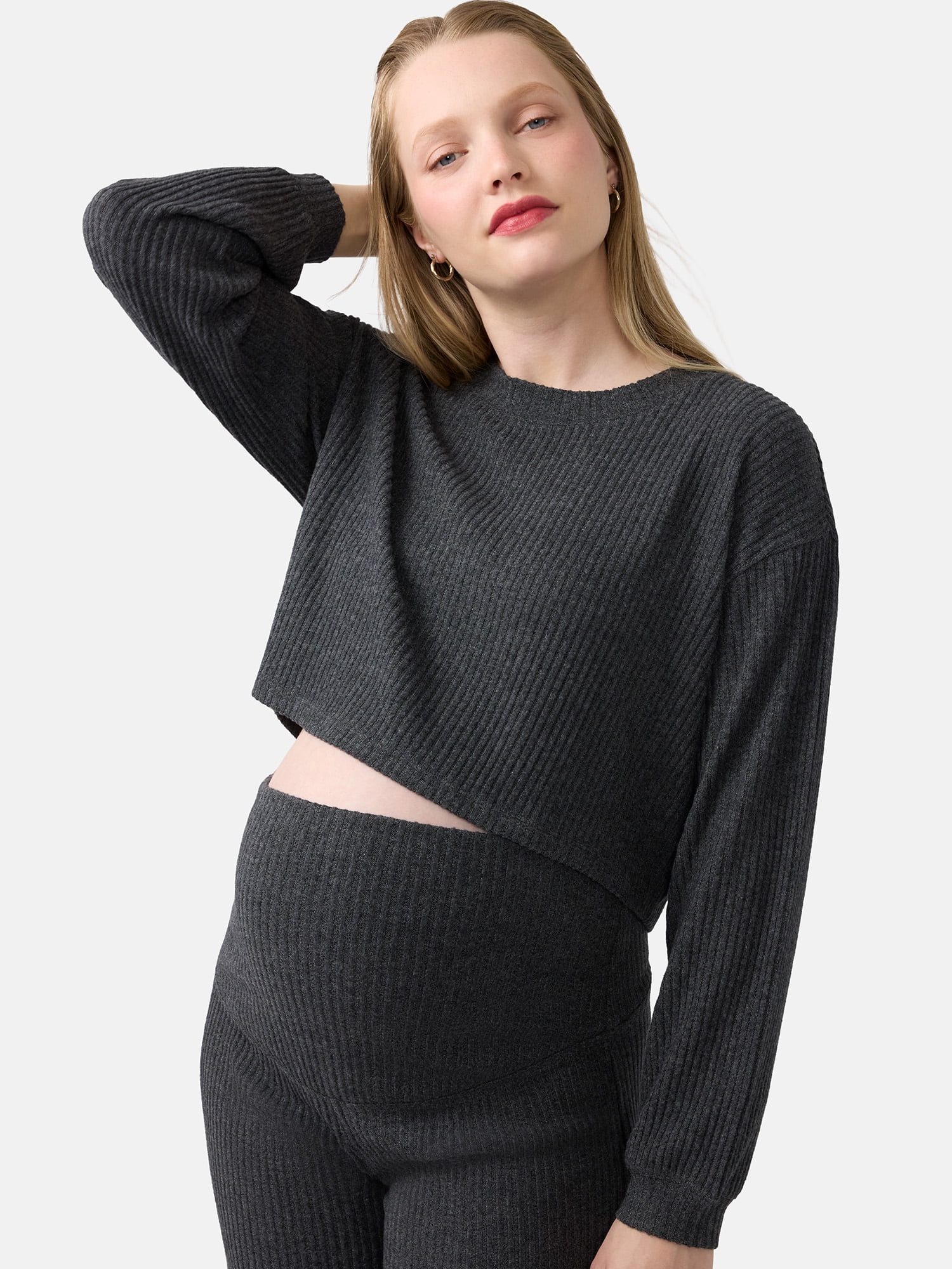 Ingrid & Isabel For Every Belly Women's Maternity Ribbed Top, Sizes S-XXL